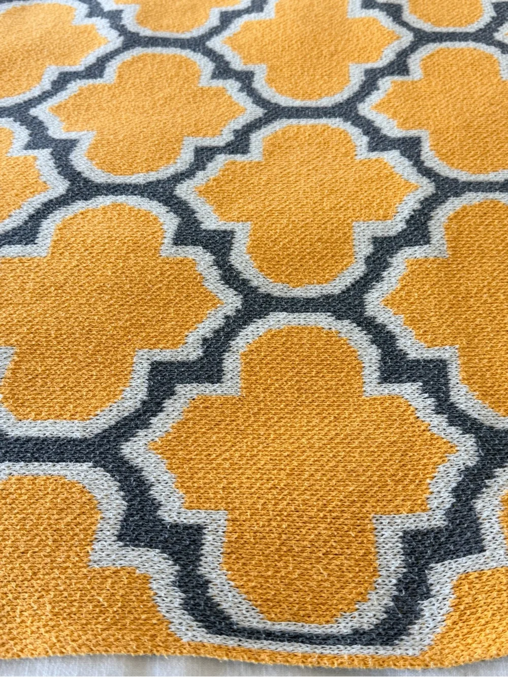 Yellow and Gray Geometric Throw Blanket